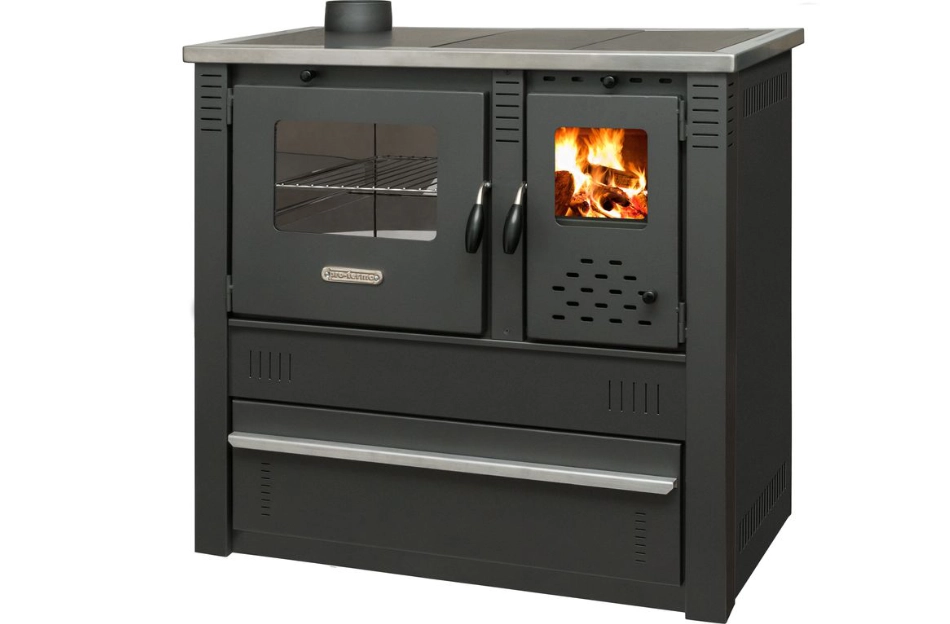 Sporák na tuhé palivo Pro PANONIA Steel, 10 kW, černý, levý vývod