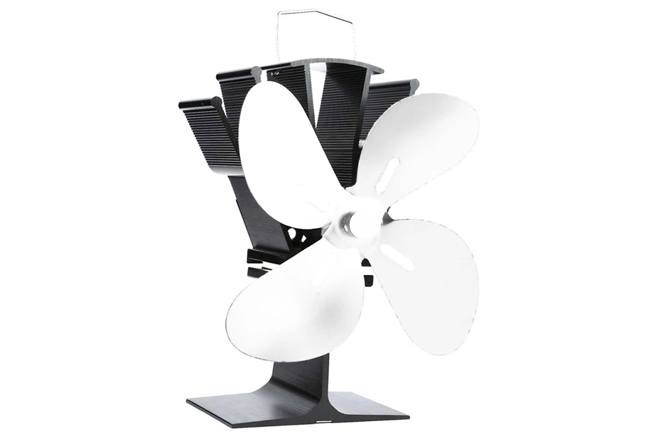 Ventilátor na kamna čtyřlopatkový, stříbrný