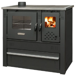 Sporák na tuhé palivo Pro PANONIA Steel, 10 kW, černý, levý vývod