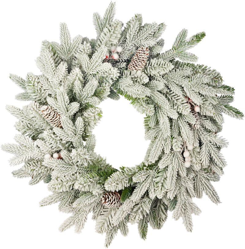 Věnec MagicHome Vánoce Frosty, zasněžený, 3D + 2D, 50 cm