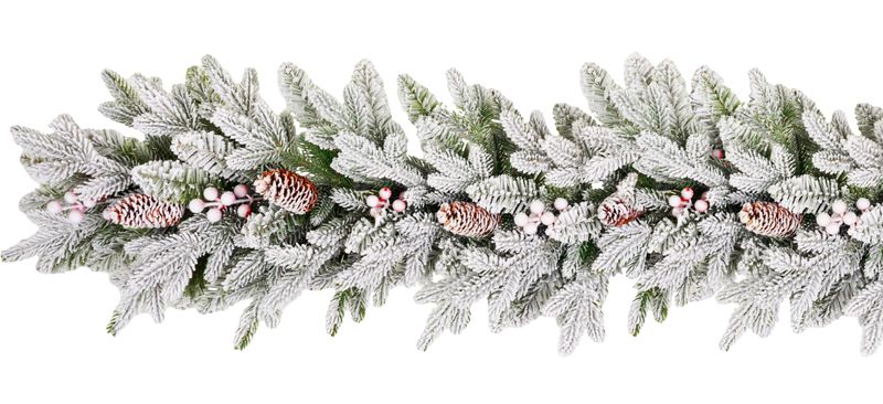Girlanda MagicHome Vánoce Frosty, zasněžená, 3D + 2D, 180 cm