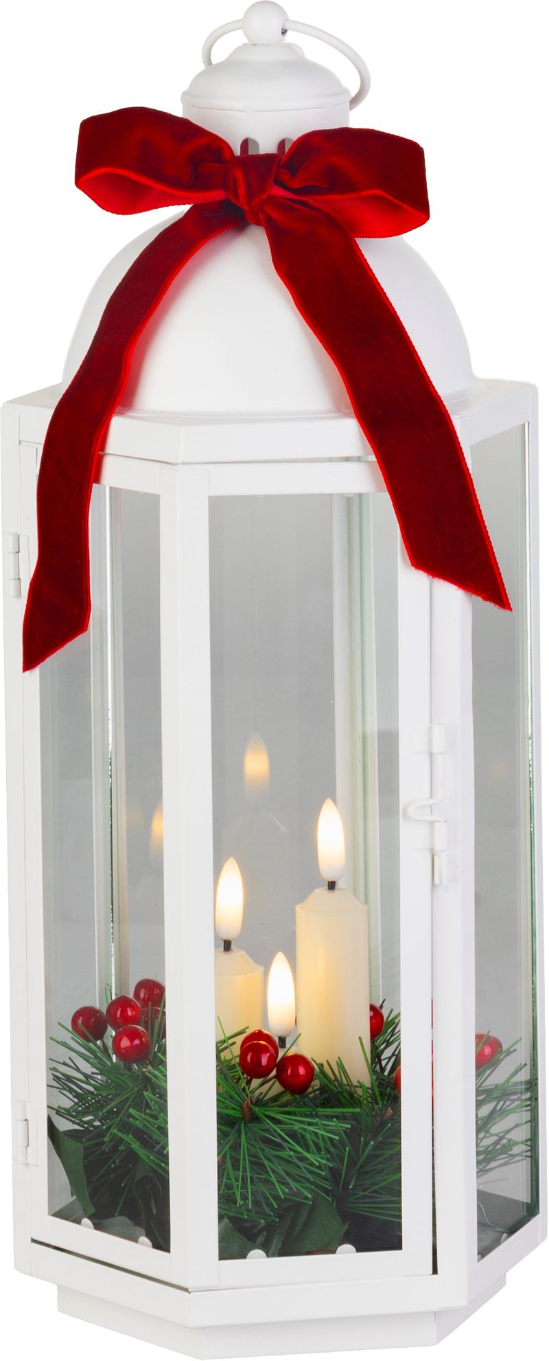Lucerna MagicHome Vánoce, se stuhou, 3× LED teplá bílá, 3× AAA, IP20