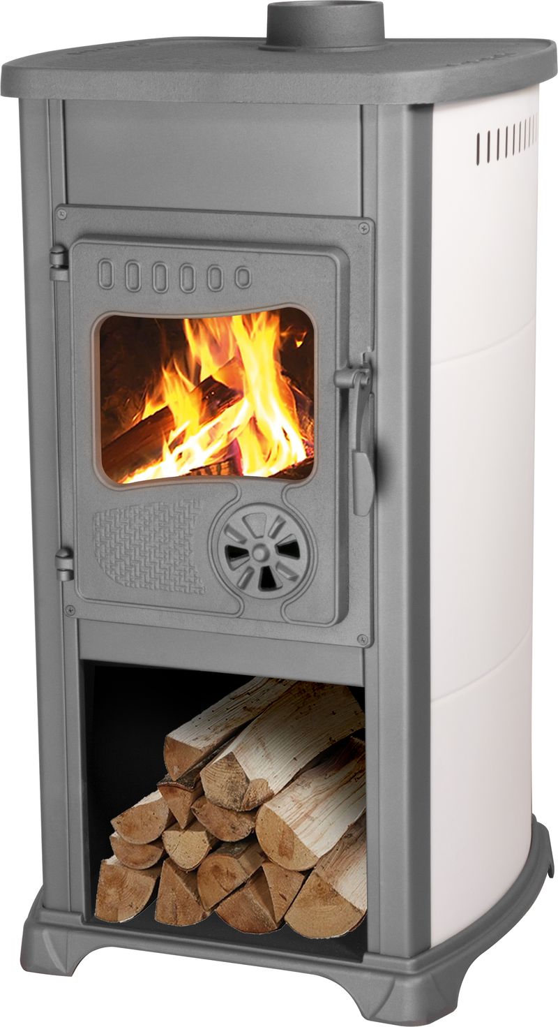Krbová kamna Bella Thalia, 5,4 kW, 120 mm, béžová, litina/šamot