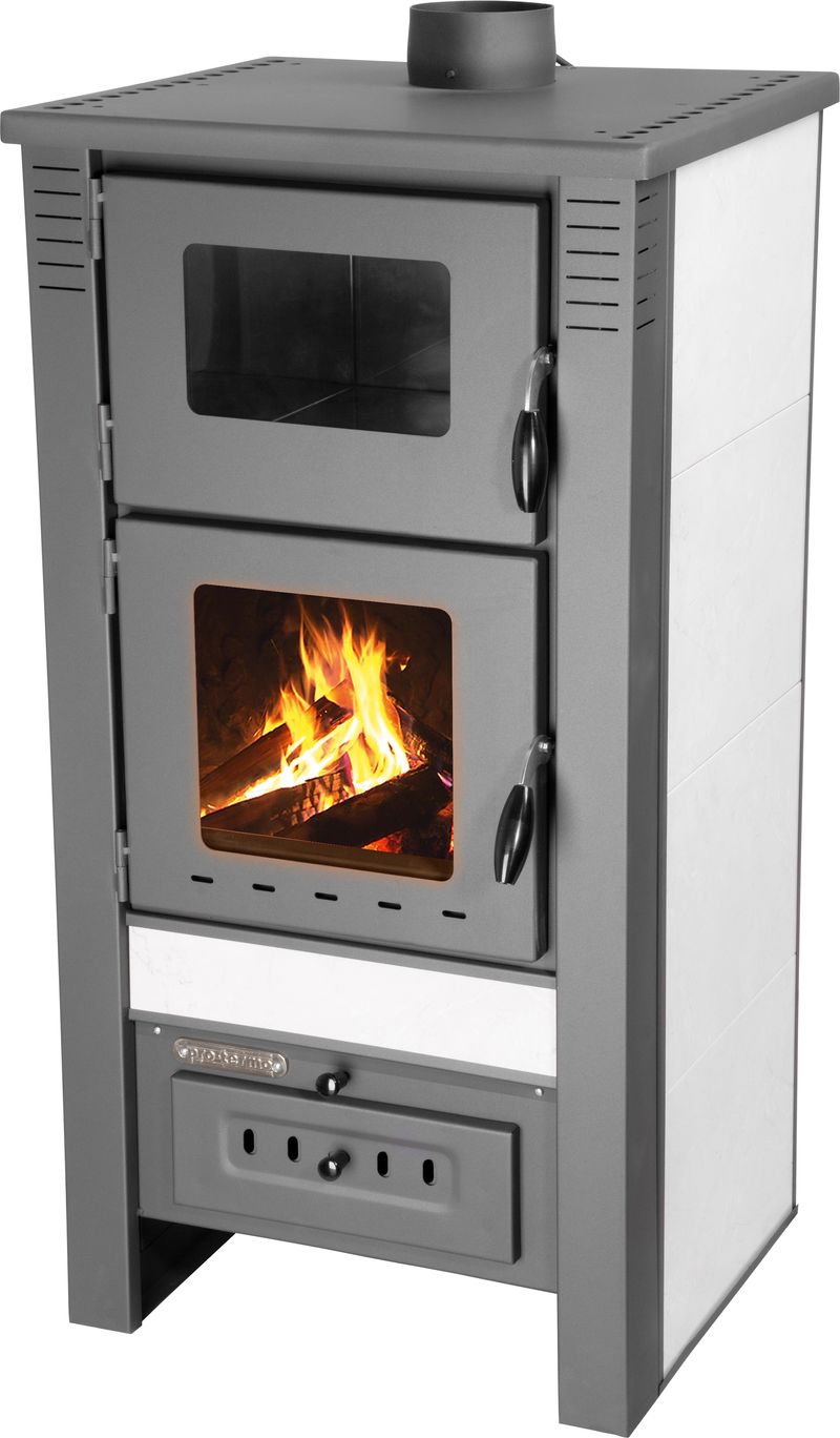 Krbová kamna Pro TAURUS Ceramic, bílá, 12 kW, 120 mm, s pečící troubou